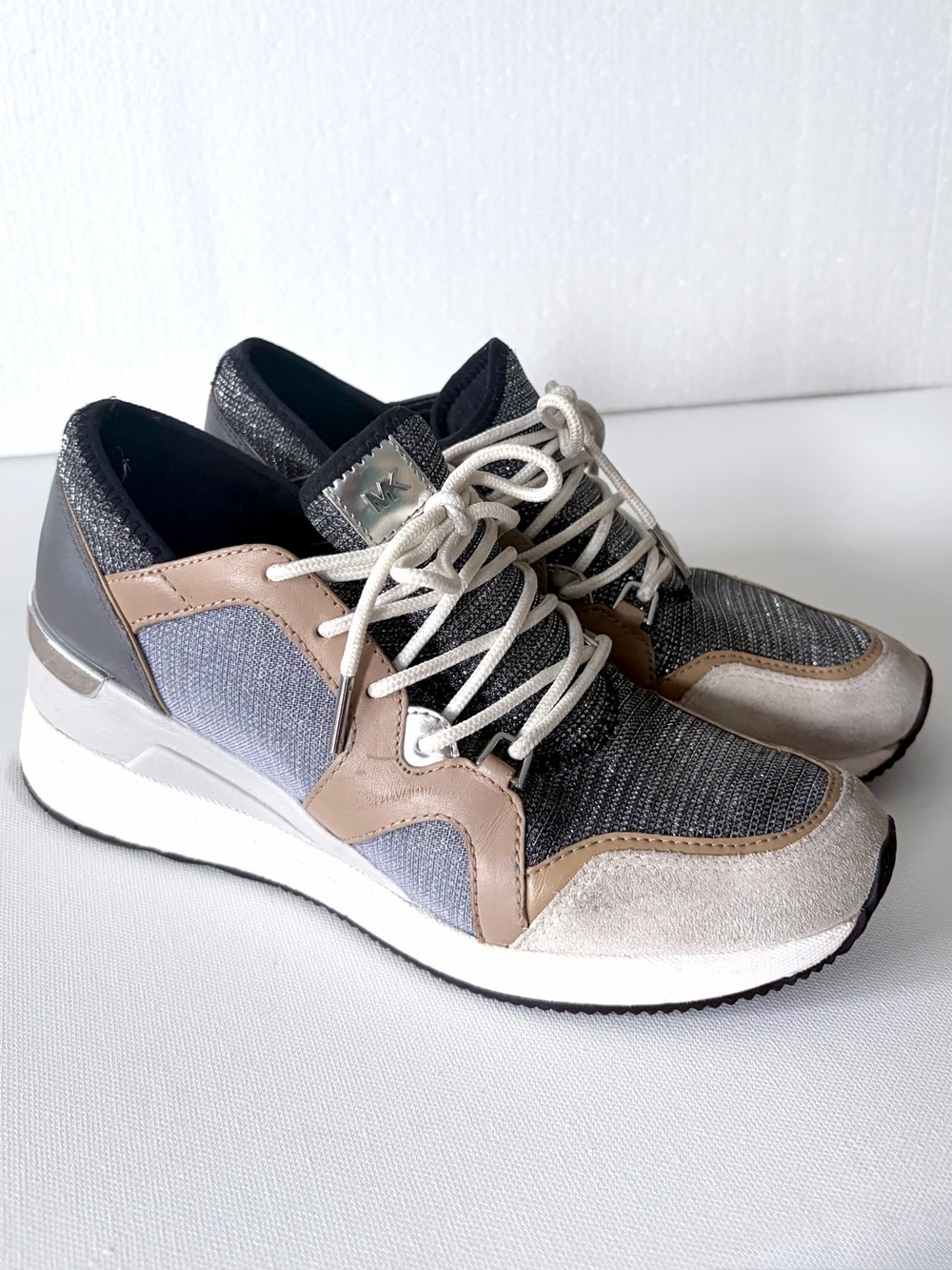 Michael Kors Liv Trainer Glitter Chain Mesh Size 8